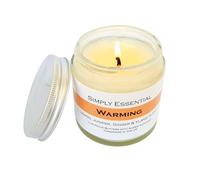 Simply Essential Warming Aromatherapy Massage Candle, 100g, with Lemon, Juniperberry, Ginger and Ylang ylang Essential Oils