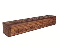 Simply essential Wooden Hand Carving Incense Stick Cone Holder Smoke Box Made by Rosewood
