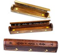 Simply essential Wooden Incense Joss Stick Cone Holder Smoke Box Made by Rosewood
