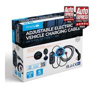Simply EV008 Premium Adjustable Amperage Electric Vehicle Fast-Charging 3.1kW 8/10/13amp Cable - UK 3Pin to Type 1-5M - Durable and Flexible with Digital Controller and Carry Bag