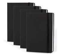 Simply Genius (4 Pack) A5 Hardcover Bullet Notebooks Dotted Grid Notebook/Journal, Leatherette Dotted Bullet Grid Journal, 192pg Dot Grid Notebook, 5.7 x 8.4 Inches, Black