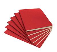 Simply Genius (6pk) Travel Journal A5 Dotted Bullet Journals, Dot Grid Notebook for Women and Men, 5x5 x 8.25 Inches, 92pg, Red