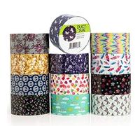 Simply Genius Decorative Patterned Duct Tape - Vision Board Supplies & Scrapbooking - Colored Masking Tape & Arts & Crafts Supplies - 1.88 in x 10 yd, 12 Pack