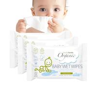 Simply Gentle Organic - Baby Wipes, 100% Organic Cotton with 99% Water Formula - Soft & Hypoallergenic, Suitable for Newborn - Chemical Free, Biodegradable, Dermatological Tested - 52 (Pack of 3)