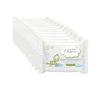 Simply Gentle Organic - Baby Wipes, 100% Organic Cotton with 99% Water Formula - Soft & Hypoallergenic, Suitable for Newborn - Chemical Free, Biodegradable,Dermatological Tested - 52 (Pack of 12)