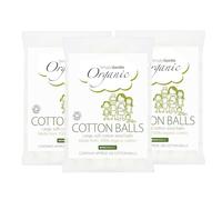 Simply Gentle Organic Cotton Balls - Soft, Hypoallergenic & High Absorbency | 100% Pure Cotton for Baby Care, Makeup Removal & First Aid | Eco-Friendly, Ethically Sourced 100 Balls (Pack of 3)