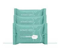 Simply Gentle Organic Intimate Wet Wipes, 100% Organic Cotton, 99% Water, Fragrance Free, Neutral pH, Soft, Gentle, Biodegradable, Dermatologically Tested for Sensitive Skin, 60 Count (Pack of 3)