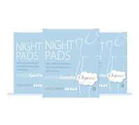 Simply Gentle Organic Night Pads with Wings - Ultra-Absorbent, Breathable & Comfortable | 100% Organic Cotton Cover & Core | Plastic-Free Leak Protection | for Sensitive Skin - (3-Pack)