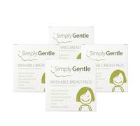 Simply Gentle Washable Nursing Breast Pads - Soft & Absorbent - Discreet - Leak-proof Protection - Anti-Microbial & Easy to Wash - 6 Pads (Pack of 4)