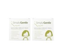 Simply Gentle Washable Nursing Breast Pads - Soft & Absorbent - Discreet - Leak-proof Protection - Anti-Microbial & Easy to Wash - 6 Pads (Pack of 2)