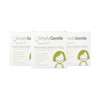 Simply Gentle Washable Nursing Breast Pads - Soft & Absorbent - Discreet - Leak-Proof Protection - Anti-Microbial & Easy to Wash - 6 Pads (Pack of 3)