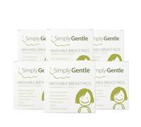 Simply Gentle Washable Nursing Breast Pads - Soft & Absorbent - Discreet - Leak-proof Protection - Anti-Microbial & Easy to Wash - 6 Pads (Pack of 6)