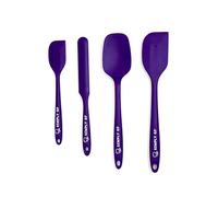 Simply GF Silicone Spatula Set of 4 - Gluten-Free Kitchen Utensils Clearly Labeled | Heat Resistant, Non-Stick, BPA-Free | Dynamic Purple | Gift Idea for GlutenFree Families