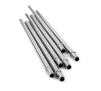 Simply Green Solutions Stainless Steel Reusable Straws, 9.5-inches Straight Metal Straw for Drinking Hot and Cold Beverages, Designed with Stopper, Set of 6 Metal Straws -
