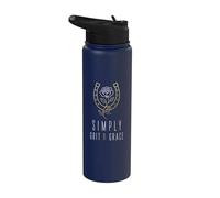 Simply Grit and Grace Rose Horseshoe Floral Inspirational Stainless Steel Insulated Water Bottle