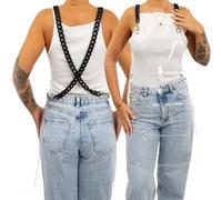 Simply Hair Clear PVC Apron with Adjustable Acrylic Cross Back Chain in Black Waterproof, Stain Resistant, Wipable womens apron with pockets, suitable for hairdressers and barbers.