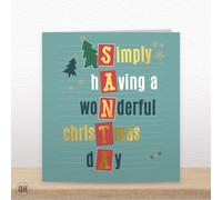 Simply Having A Wonderful Christmas Card - Foiled Christmas Card