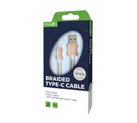 Simply ICTC04 Type C to USB 1.5 m Long Braided Charging Cable for Samsung, HTC, LG & Other Smartphones & Playstation 5/XboxOne & Series X Controllers, Gold
