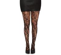 Simply Joshimo Womens Black Fishnet Patterned Halloween Gothic Tights - Skulls Print