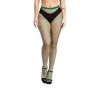 Simply Joshimo Womens Coloured Fishnet Tights | Large Whale Net Colourful Bright Pantyhose (Green)