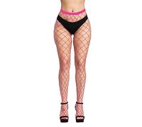 Simply Joshimo Womens Coloured Fishnet Tights | Wide Whale Net Colourful Bright Pantyhose (Neon Pink)