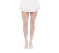 Simply Joshimo Women's Patterned Fishnet Fashion Tights - Love Heart Valentine's Pattern - Black, Red or White