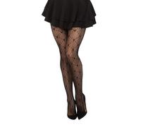 Simply Joshimo Women's Patterned Fishnet Fashion Tights - Love Heart Valentine's Pattern - Black, Red or White