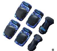 Simply Kids Knee and Elbow Pads with Wrist Guards, HardSoft Pad Tech. I CPSIA Certified Protective Gear Set I Inline Roller Skate Skateboard Bike Knee Pads for Kids Child Girls Boys