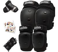Simply Kids Knee and Elbow Pads with Wrist Guards, HardSoft Pad Tech. I CPSIA Certified Protective Gear Set I Inline Roller Skate Skateboard Bike Knee Pads for Kids Child Girls Boys