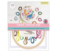 Simply Make Adults Colourful Birds Embroidery Craft Cross-Stitch Kit, Makes A Perfect Present, Creativity, Hobby Enthusiast, Ideal Beginners First Starter Sets, Make Your Own DIY Crafts