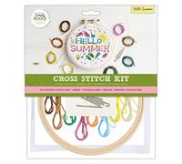 Simply Make Adults 'Hello Summer' Embroidery Craft Cross-Stitch Kit, Perfect Present for Any Creativity And Hobby Enthusiast, Ideal for Beginners First Starter Sets, DIY Crafts