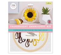 Simply Make Adults Sunflower Sewing Needle Stitch Embroidery Hobby Kit, Present for Any Creativity Enthusiast, or Hobbyist, Ideal for Beginners, New Starter