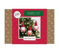 Simply Make Christmas Fabric Craft Kit - Red Santa Trio, Festive Fabric Material Craft, for Adults and Teenagers, for The Most Wonderful Time of The Year - Christmas! Including All of The Accessories