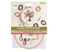 Simply Make Cross Stitch Kit - Autumn Tree Design for Kids and Adults, Including Hoop, Embroidery Thread, Fabric and Needle - Perfect for Adult Crafts and Beginners - Starter Cross Stitch Craft Kit