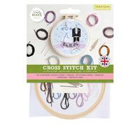 Simply Make Cross Stitch Kit, Bride and Groom, Multicoloured, Single Craft Kit, Cross Stitch Kits for Adults, Sewing Kit and Embroidery Kit for Home Crafts, Embroidery Threads Included
