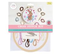 Simply Make Cross Stitch Kit - Bunny, Multicoloured, Adults' Craft Kit With Embroidery Threads