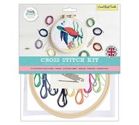 Simply Make Cross Stitch Kit - Coral Reef Turtle Design for Kids & Adults, Including Hoop, Embroidery Thread, Fabric and Needle - Perfect for Adult Crafts and Beginners Starter Cross Stitch Craft Kit