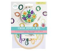 Simply Make Cross Stitch Kit: Daffodils & Crocus, Multicoloured, Single Craft Kit for Adults - Embroidery Threads Included