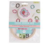 Simply Make Cross Stitch Kit Dragon Fruit Design for Adults, Including Hoop, Embroidery Thread, Fabric and Needle, Hobbies Craft, Beginners, Starter Cross Stitch Craft Kit, Home Decor, Decoration