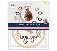 Simply Make Cross Stitch Kit - Horse Design for Kids and Adults, Including Hoop, Embroidery Thread, Fabric and Needle - Perfect for Adult Crafts and Beginners - Starter Cross Stitch Craft Kit