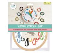 Simply Make Cross Stitch Kit - Hummingbird Design for Adults, Including Hoop, Embroidery Thread, Fabric and Needle - Perfect for Adult Crafts and Beginners - Starter Cross Stitch Craft Kit