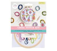 Simply Make Cross Stitch Kit, Love Flowers, Multicoloured, Single Craft Kit, Cross Stitch Kits for Adults, Sewing Kit and Embroidery Kit for Home Crafts, Embroidery Threads Included