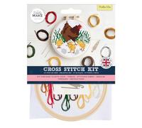 Simply Make Cross Stitch Kit, Mother Hen, Multicoloured, Single Craft Kit, Adults, Sewing Kit and Embroidery Kit for Home Crafts, Embroidery Threads Included
