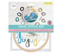 Simply MAKE Cross Stitch Kit Mountain Bike Design, Kids & Adults, Hoop, Embroidery Thread, Adult Crafts, Beginners Craft Kit