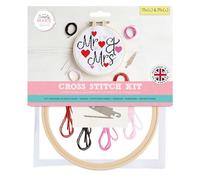 Simply Make Cross Stitch Kit, Mr(s) and Mr(s), Multicoloured, Single Craft Kit, Cross Stitch Kits for Adults, Sewing Kit and Embroidery Kit for Home Crafts, Embroidery Threads Included