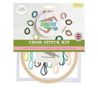 Simply MAKE Cross Stitch Kit Swimming Design, Kids & Adults, Hoop, Embroidery Thread, Adult Crafts, Beginners Craft Kit