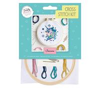 Simply Make Cross Stitch Kit - Unicorn Design for Kids and Adults, Including Hoop, Embroidery Thread, Fabric and Needle - Perfect for Adult Crafts and Beginners - Starter Cross Stitch Craft Kit