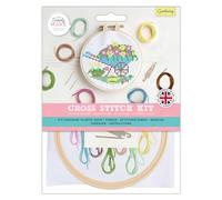 Simply Make docrafts Cross Stitch Hoop Embroidery Kit, Gardening, DIY Make Your Own Craft Set, for Adults, Older Children, Kids, Beginners, Experienced Crafters, Perfect Hobby