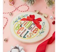Simply MAKE Embroidery by Numbers Kit, Jingle Bells Christmas Craft Kit, Festive Stitch and Sewing Kit, Includes Embroidery Threads, Craft Kits for Adults, Embroidery Kit with Embroidery Hoop
