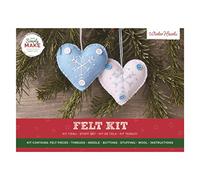Simply Make Felt Winter Heart Craft Kit Pack of 2, Christmas Craft Accessories, Ideal for Beginner and Experienced Crafters, Great Felt Fabric Craft Set Gift, Ideal for Adult and Older Kids